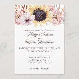 Invitación Bouquet de girasol Boda floral de verano tardío