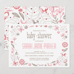 Invitación Bouquet de naturaleza rosada de bajo crecimiento