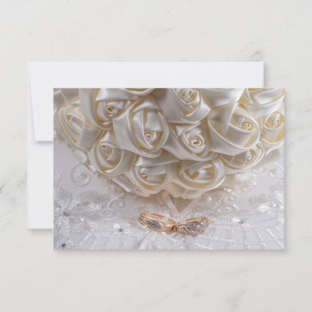 Invitación Bouquet de novias 7060 con anillos Bodas (Anverso)