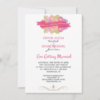 Invitación Bouquet de Ranunculus Wedding Invitation