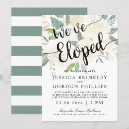 Invitación Bouquet de rosa blanca| Hemos Eloped | Fiesta de r