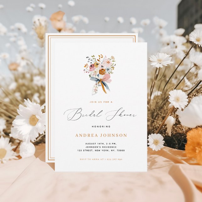 Invitación Bouquet floral de otoño con ducha de novia de caíd (Subido por el creador)