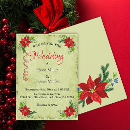 Invitación Bouquet floral de Poinsettia, boda vintage