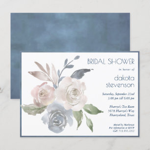 Invitación Bouquet floral silenciado   Rosa Pastel de ducha d