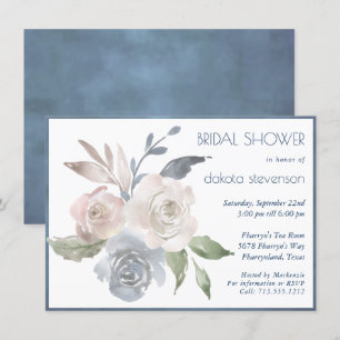 Invitación Bouquet floral silenciado   Suave Rosa Ducha nupci