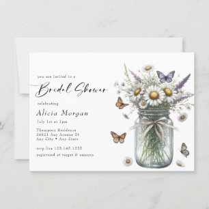 Invitación Bouquet floral vintage   Rústica ducha de novia