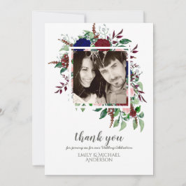 Invitación Bouquet Marsala Blue Pink Flowers