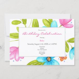 Invitación Bouquet multicoloroso de acuarela