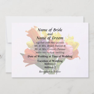 Invitación Bouquet primavera con tulipanes y daffodil