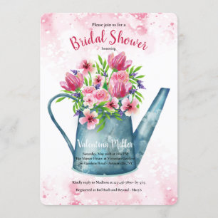 Invitación Bouquet primaveral en el agua puede ducha de novia