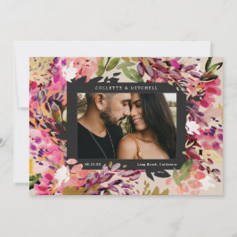 Invitación Bouquet romántico rosa caliente