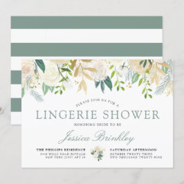 Invitación Bouquet rosa blanco | Floral Lingerie Shower