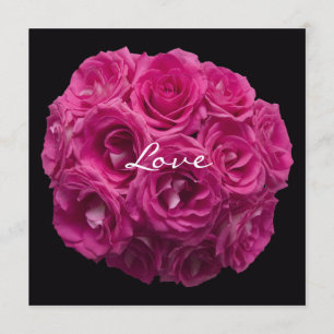 Invitación Bouquet rosa rosado en renovación de votos negros