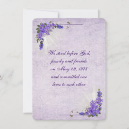 Invitación Bouquets de Lilac para renovación de votos