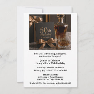 Invitación Bourbon Envejecido a la Perfección Cumpleaños 50 A