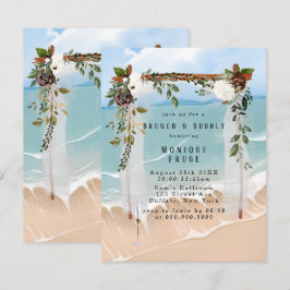 Invitación Bóveda de playa Floral Tropic Brunch & Bubbly Invi