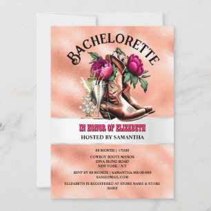 Invitación Bovino botas occidentales moda de abrochamiento de