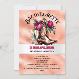 Invitación Bovino botas occidentales moda de abrochamiento de