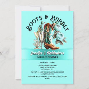 Invitación Bovinos de vaca peony aqua verde azulado glam flor