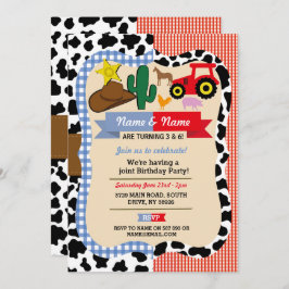 Invitación Bovoriento y granja Chica Caballo animal cumpleaño