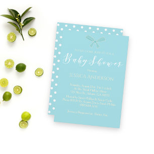 Invitación Bow azul Verde azulado con encanto de época de Bab