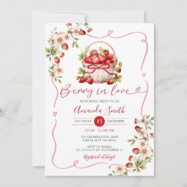 Invitación Bow Berry en amor fresa Bridal Shower Floral