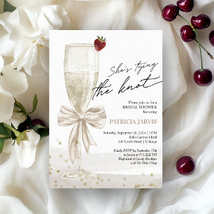 Invitación Bow blanco está atando la ducha de novia Knot