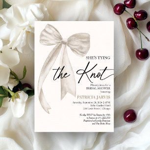 Invitación Bow blanco está atando la ducha de novia Knot