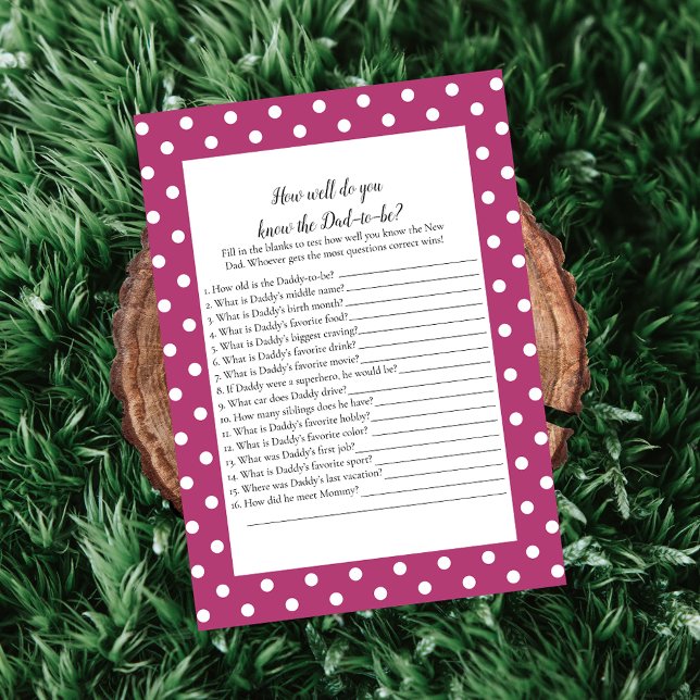 Invitación Bow Blanco Rosa Que Conoce Mejor Juego A Papá (Subido por el creador)