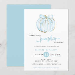 Invitación Bow Blue Bow Boy Baby Shower
