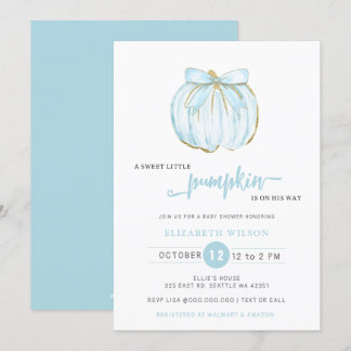Invitación Bow Blue Bow Boy Baby Shower