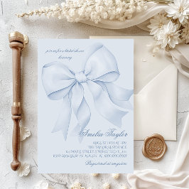 Invitación Bow Blue Elegal Bridal Shower