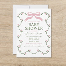 Bow con Baby Shower de Vine de Flor