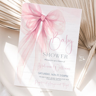 Invitación Bow Coquette Baby Shower
