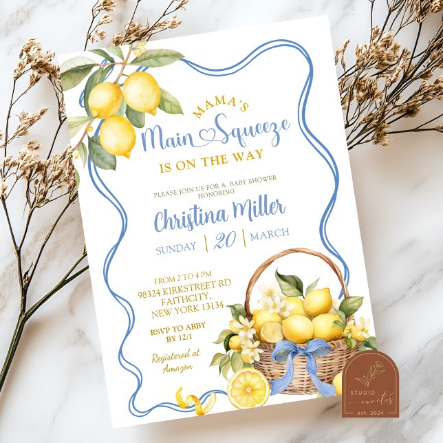 Invitación Bow Coquette Lemon Bridal Shower (Subido por el creador)