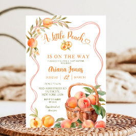 Invitación Bow Coquette Peach Baby Shower