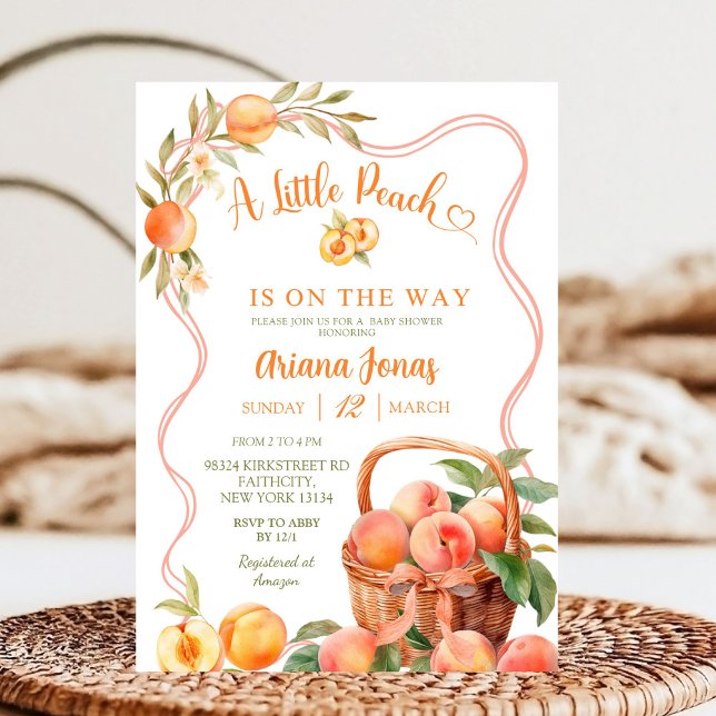 Invitación Bow Coquette Peach Baby Shower (Subido por el creador)