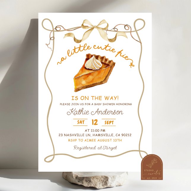 Invitación Bow Coquette Pie baby shower invitation (Subido por el creador)