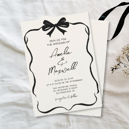 Invitación Bow Coquette Stylish Trendy Boda