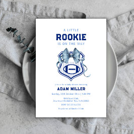 Invitación Bow Crest Rookie Football Sport Baby Shower