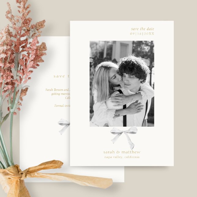 Invitación Bow de cinta de Moda simple | Desactivar la fecha  (Subido por el creador)