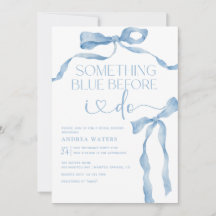 Bow de cinta | Ducha azul y blanca de novia