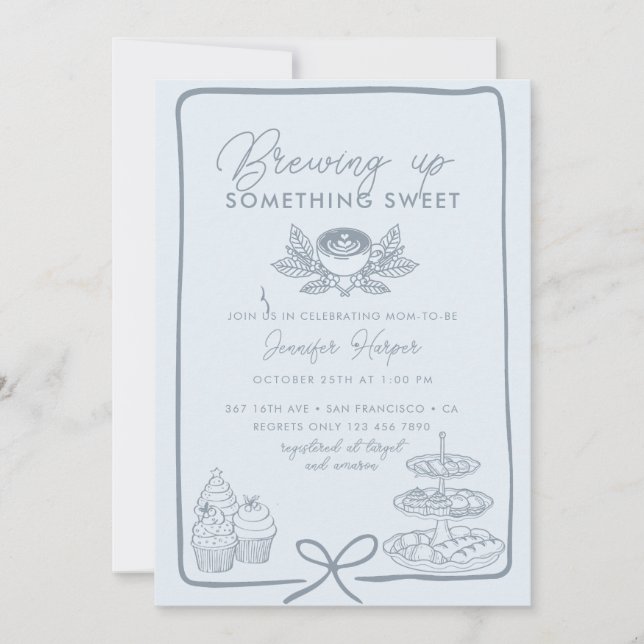 Invitación Bow de cinta | Sweet Baby Shower (Anverso)