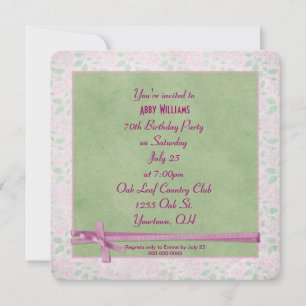Invitación Bow de fiesta de cumpleaños
