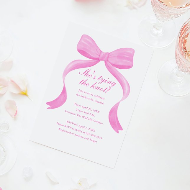 Invitación Bow elegante está atando la ducha nupcial (Subido por el creador)
