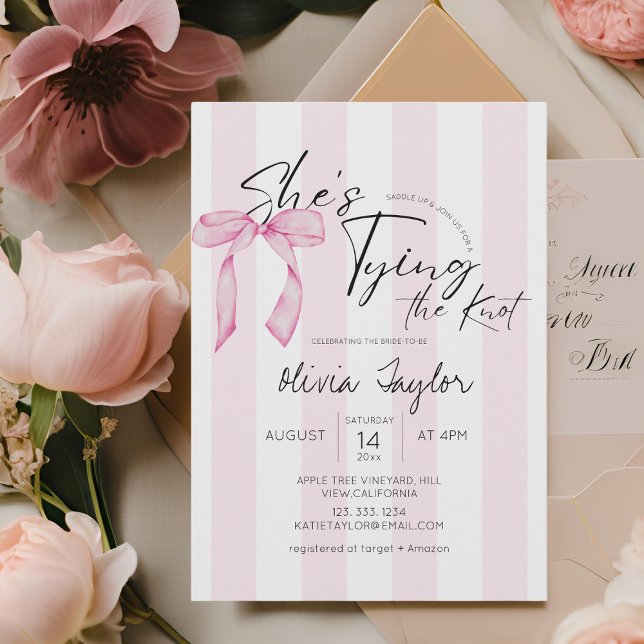 Invitación Bow elegante está atando la ducha nupcial (Subido por el creador)