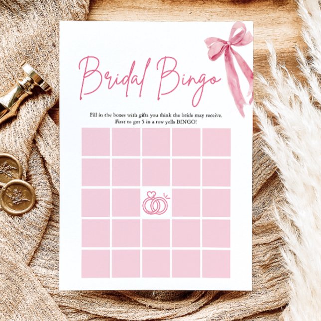 Invitación Bow está atando el juego de Bingo de Ducha Bridal  (Subido por el creador)