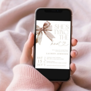 Invitación Bow, está atando la elegante ducha nupcial