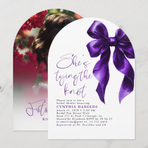 Invitación Bow está atando la foto de la ducha de novia Knot