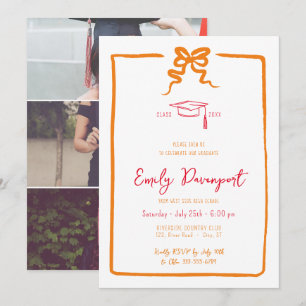 Invitación Bow extravagante graduación 3 fotos